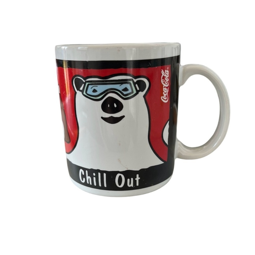 Vintage Coca-Cola Polar Bear Chill Out‎ Mug Dakin 1995 Collectible Novelty
